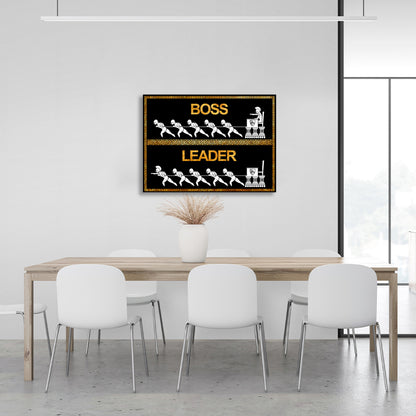 Boss Leader black and gold Motivational Canvas Wall Art Print