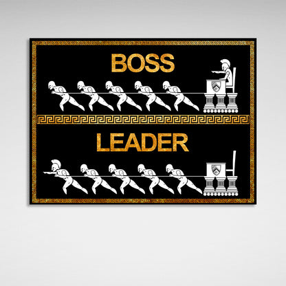 Boss Leader black and gold Motivational Canvas Wall Art Print