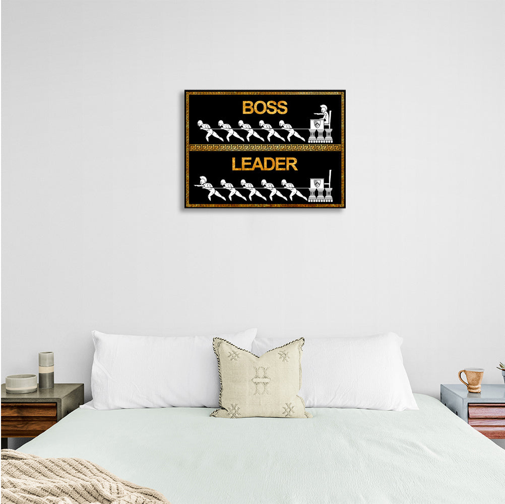 Boss Leader black and gold Motivational Canvas Wall Art Print