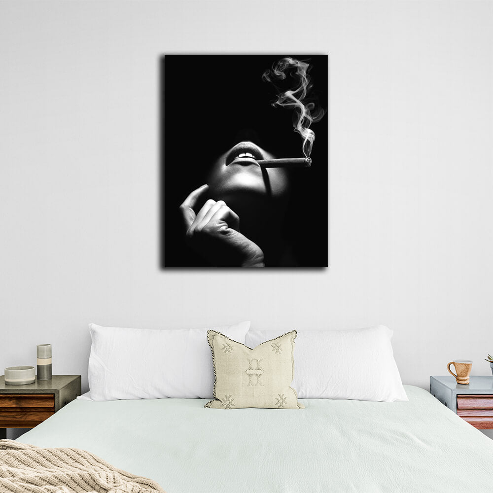 For home Smoking women Canvas Wall Art Print