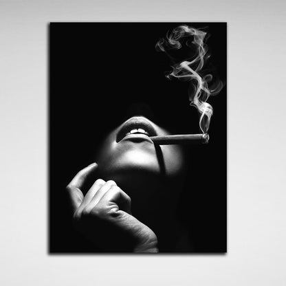 For home Smoking women Canvas Wall Art Print