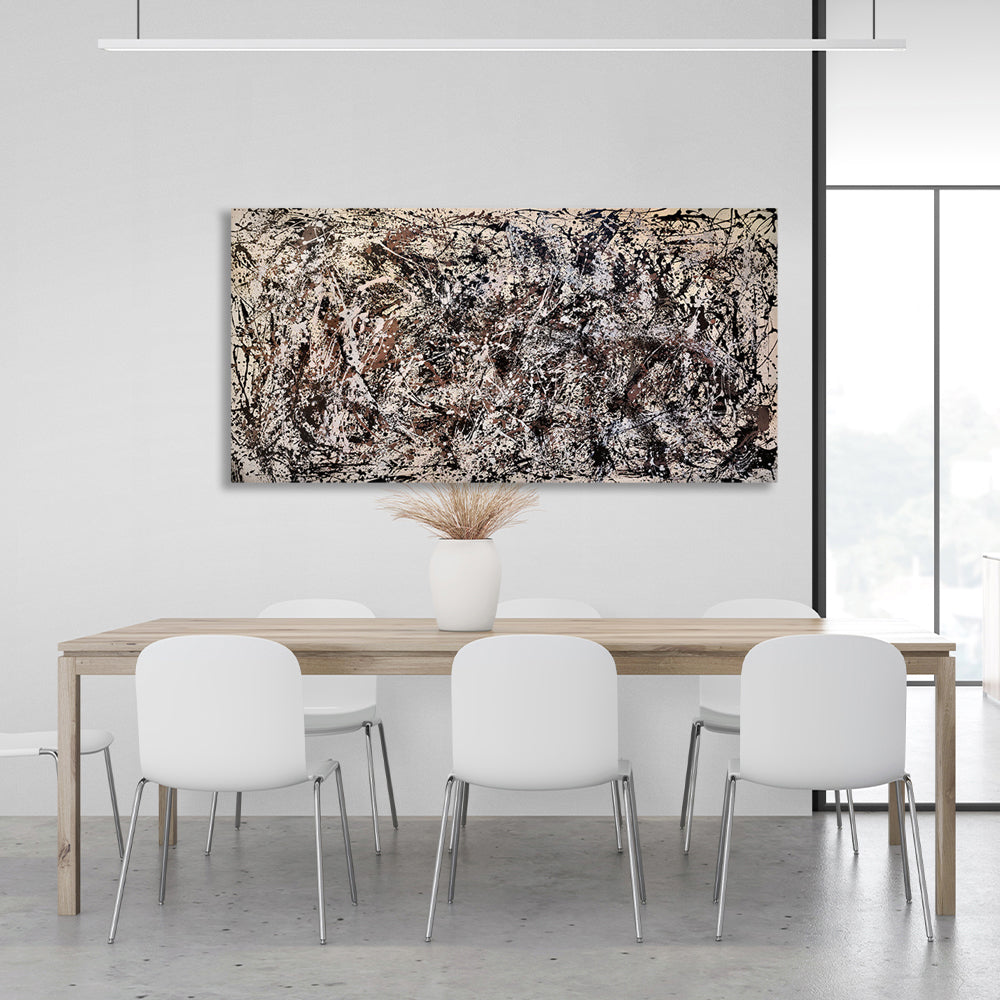 Abstraction beige and brown Abstraction Canvas Wall Art Print