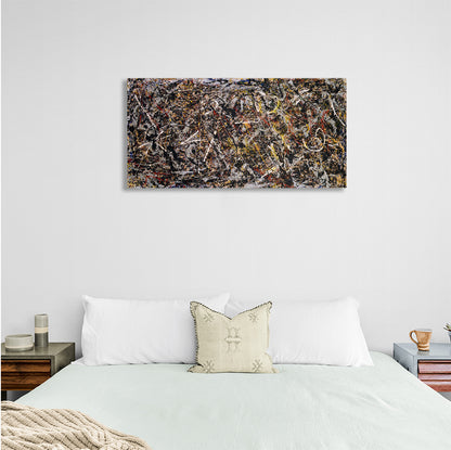 Abstract brown and beige Abstraction Canvas Wall Art Print