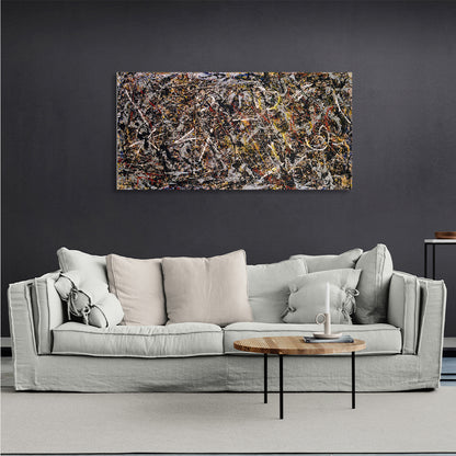 Abstract brown and beige Abstraction Canvas Wall Art Print