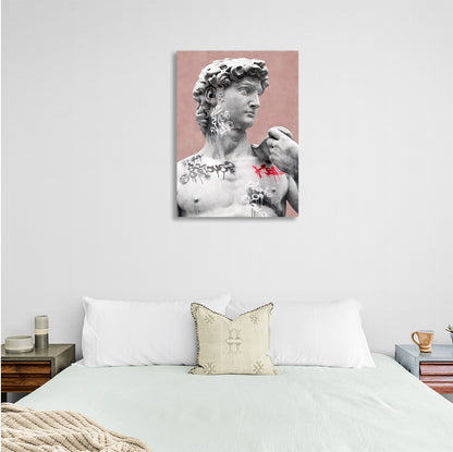 Interior statue of David Canvas Wall Art Print