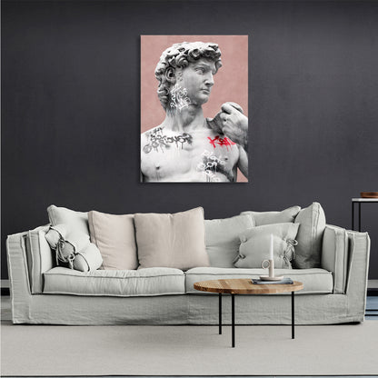 Interior statue of David Canvas Wall Art Print