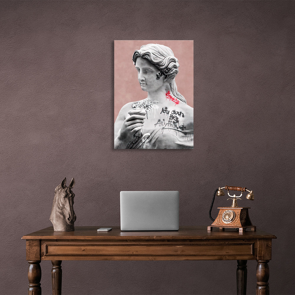 Interior Greek statue Canvas Wall Art Print