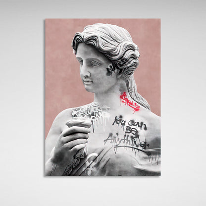 Interior Greek statue Canvas Wall Art Print