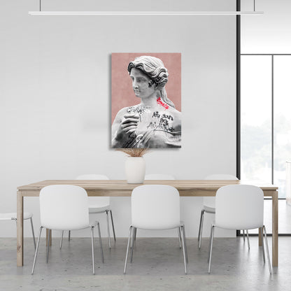 Interior Greek statue Canvas Wall Art Print