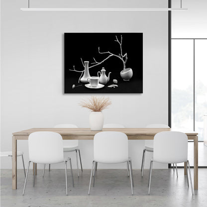 For the kitchen Black and white etude Canvas Wall Art Print