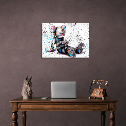 Interior doll KAWS graffiti Canvas Wall Art Print