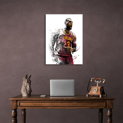 Basketball player LeBron James Canvas Wall Art Print