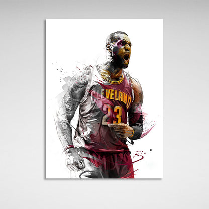 Basketball player LeBron James Canvas Wall Art Print