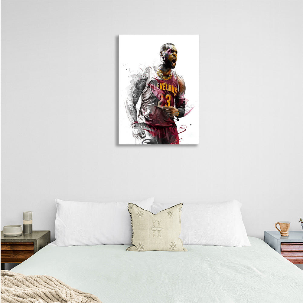 Basketball player LeBron James Canvas Wall Art Print