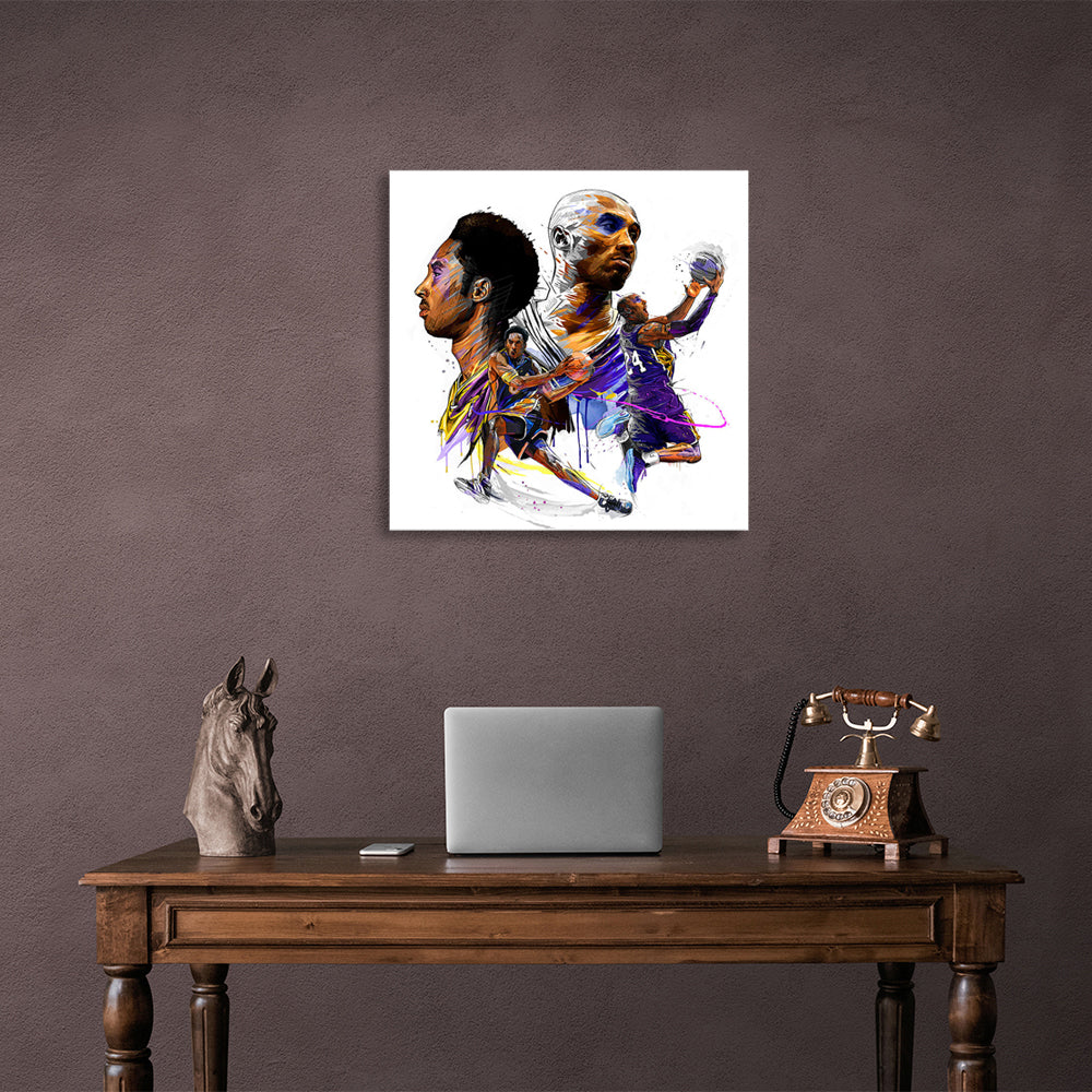 Basketball player Kobe Bryant Canvas Wall Art Print