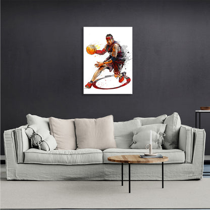 Basketball player Allen Iverson Canvas Wall Art Print