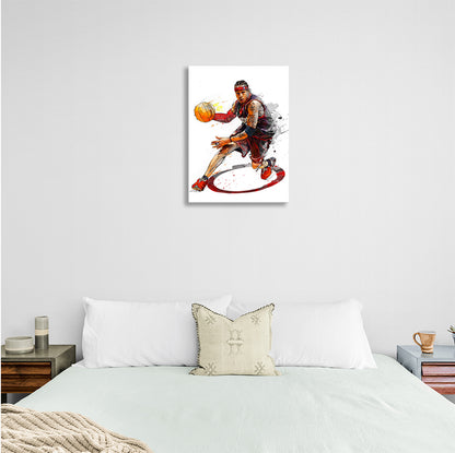 Basketball player Allen Iverson Canvas Wall Art Print