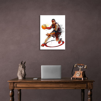 Basketball player Allen Iverson Canvas Wall Art Print