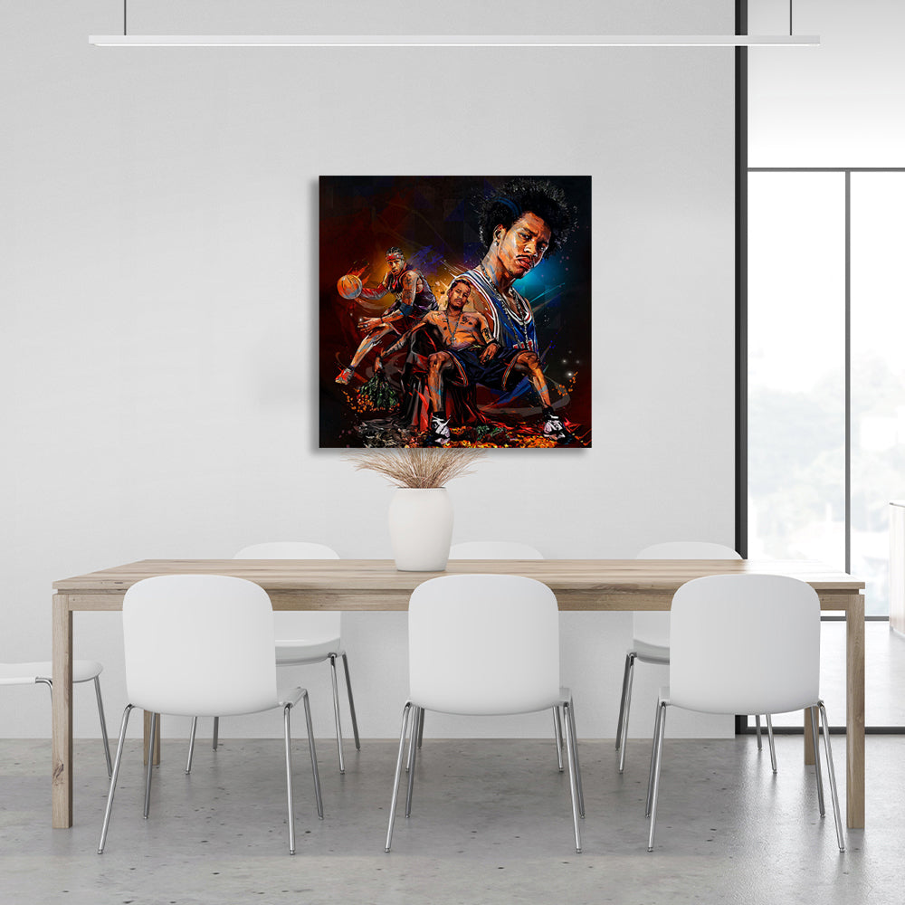 Basketball player Allen Iverson, a Philadelphia legend Canvas Wall Art Print