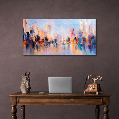 For home Skyline city view Canvas Wall Art Print