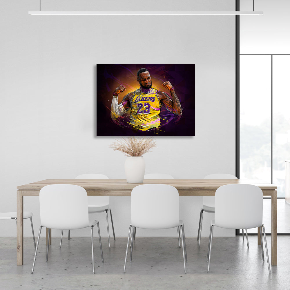 Los Angeles Lakers basketball player LeBron James Canvas Wall Art Print