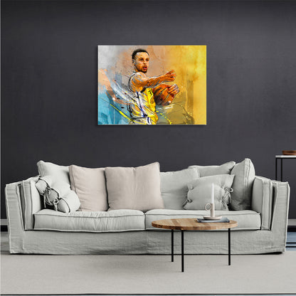 Basketball player Stephen Curry Golden State Warriors Canvas Wall Art Print