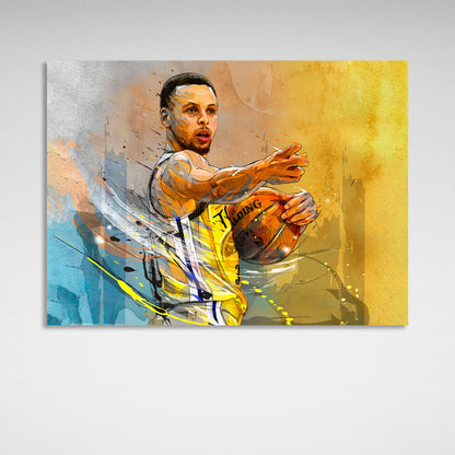 Basketball player Stephen Curry Golden State Warriors Canvas Wall Art Print