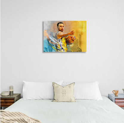 Basketball player Stephen Curry Golden State Warriors Canvas Wall Art Print