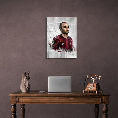 Footballer Andres Iniesta Canvas Wall Art Print