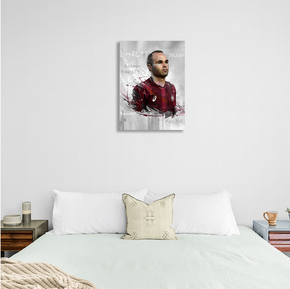 Footballer Andres Iniesta Canvas Wall Art Print