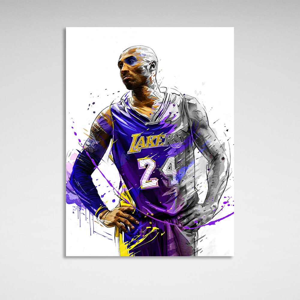 Basketball player Kobe Bryant Los Angeles Lakers Canvas Wall Art Print