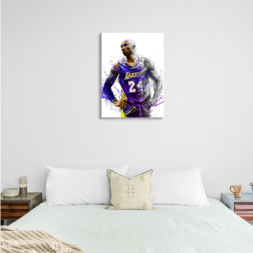 Basketball player Kobe Bryant Los Angeles Lakers Canvas Wall Art Print