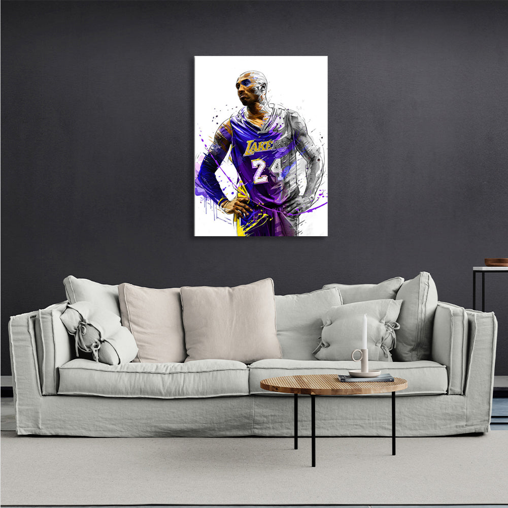 Basketball player Kobe Bryant Los Angeles Lakers Canvas Wall Art Print