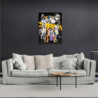 Basketball player Golden State Warriors Stephen Curry Canvas Wall Art Print