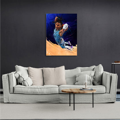 Basketball player Jah Morant Canvas Wall Art Print