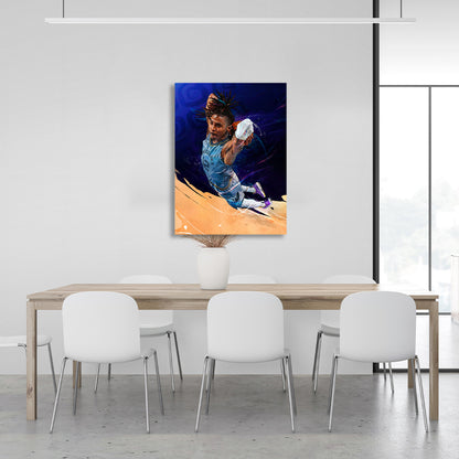 Basketball player Jah Morant Canvas Wall Art Print