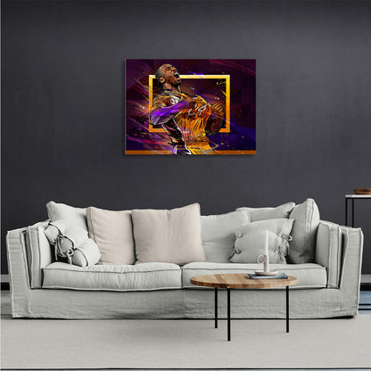 Basketball player Los Angeles Lakers Kobe Bryant Canvas Wall Art Print