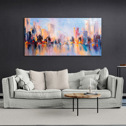 For home Skyline city view Canvas Wall Art Print