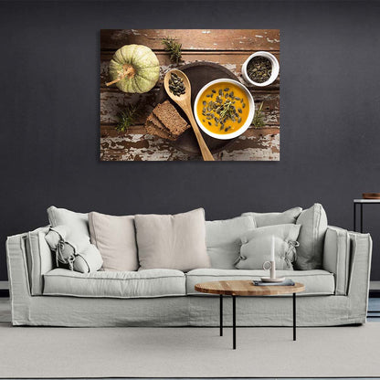 Canvas Wall Art Print For Kitchen Pumpkin soup