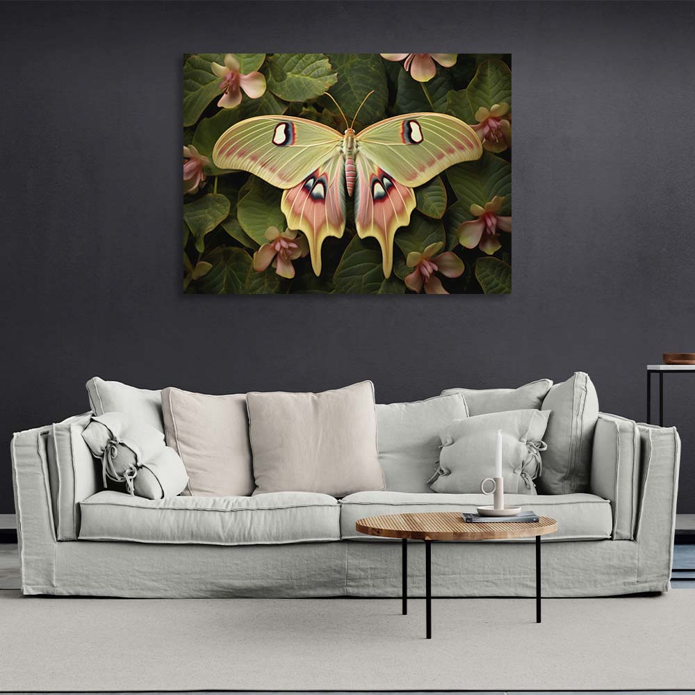 Butterfly in flowers Canvas Wall Art Print