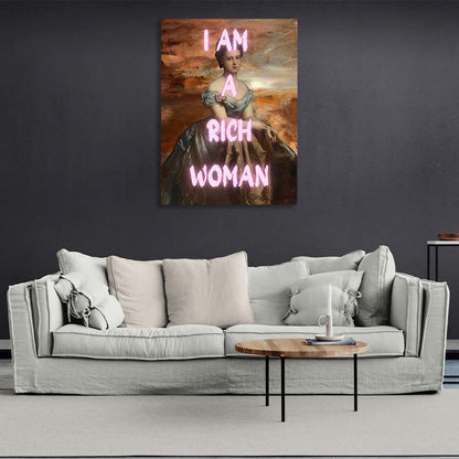 Canvas Wall Art Print I am a rich woman