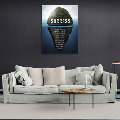 Motivational Canvas Wall Art Print Success Island