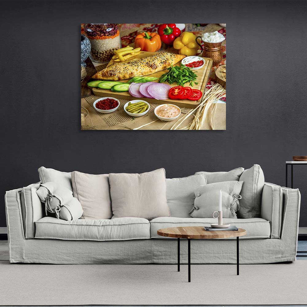 For the kitchen bread and vegetables Canvas Wall Art Print For Kitchen