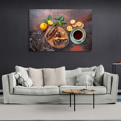 Canvas Wall Art Print For Kitchen Eclairs for tea