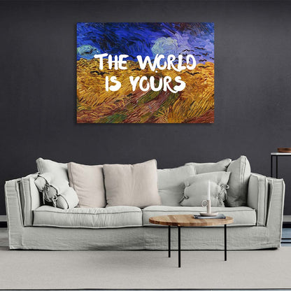 Canvas Wall Art Print Starry Night Van Gogh. World is yours