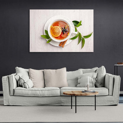 Canvas Wall Art Print For Kitchen Green tea with spices