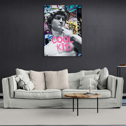 Canvas Wall Art Print Statue of David Cool Kid