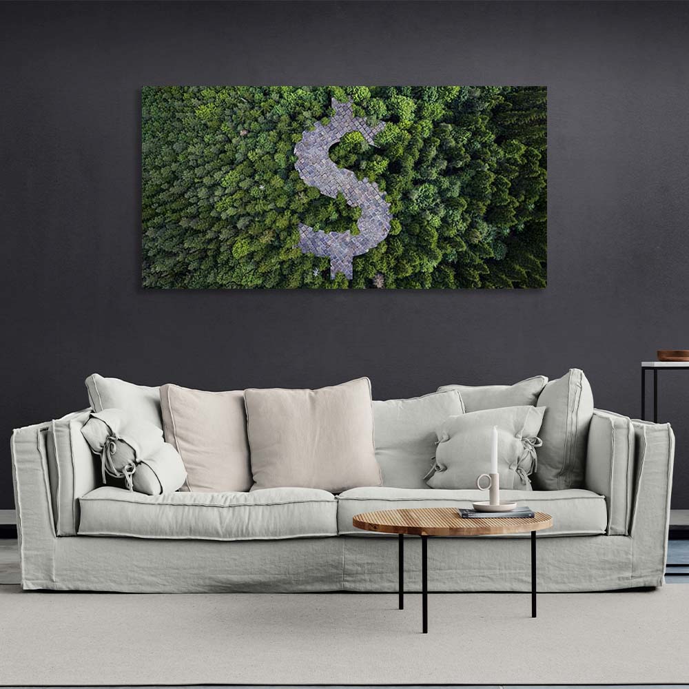 Inspirational Canvas Wall Art Print Money Forest