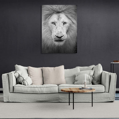 White lion Canvas Wall Art Print