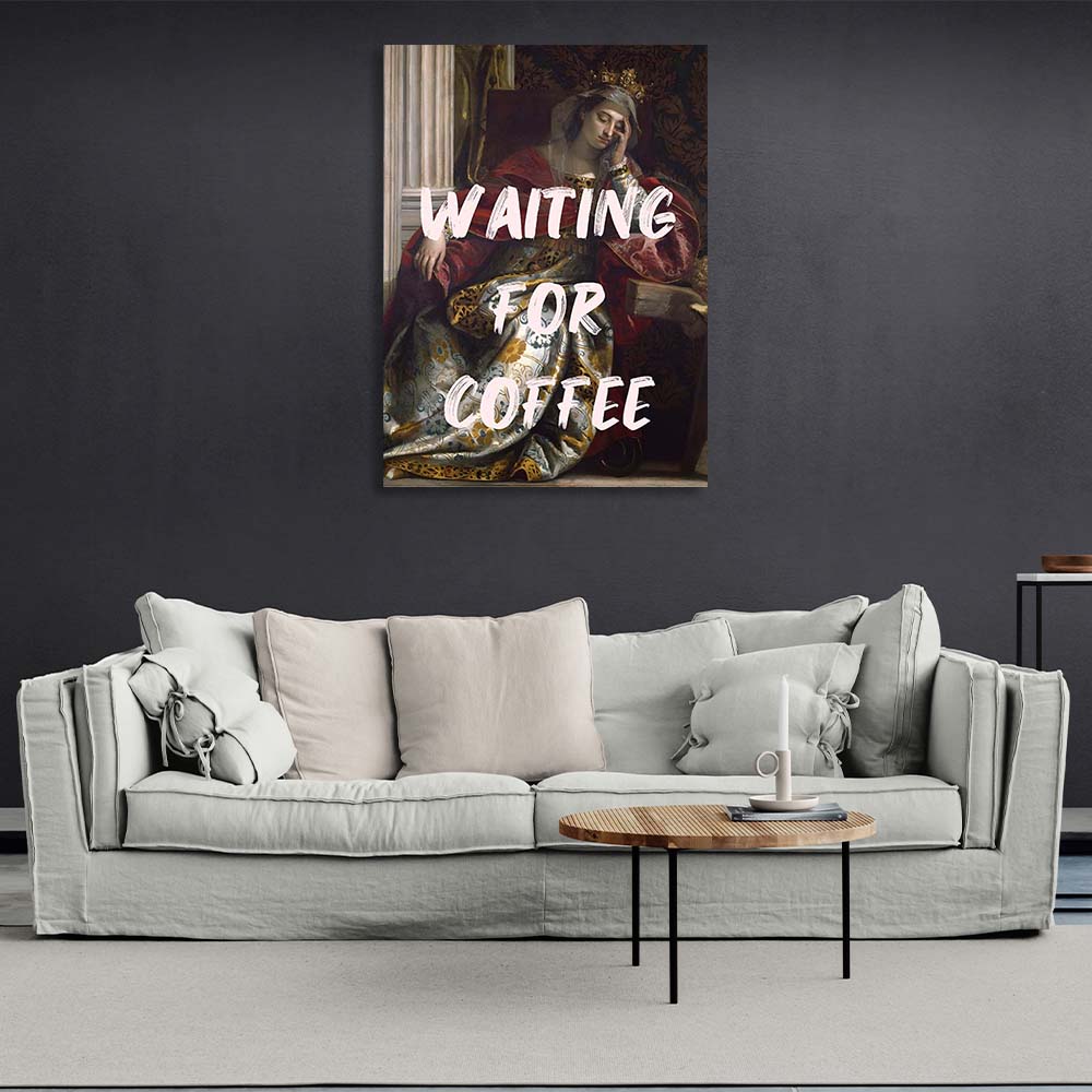 Canvas Wall Art Print Waiting for coffee